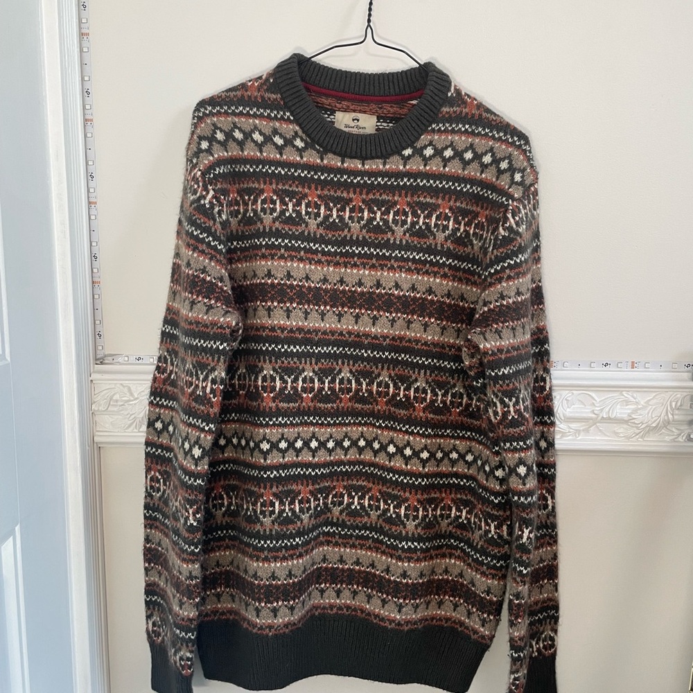 Vintage Style Olive Grandpa Sweater Wind River